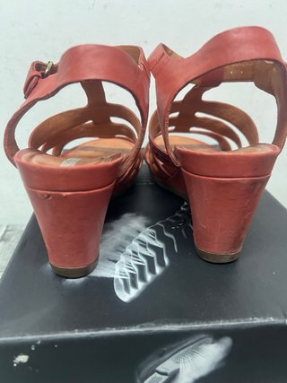 Sandalias Geox Tacón Cuña Naranja/Rojo