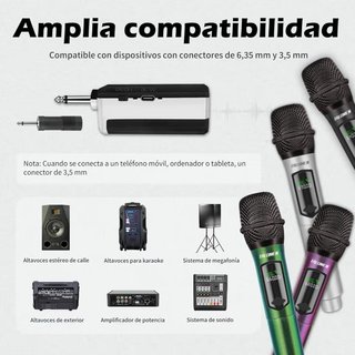 4 Micrófonos Inalámbricos 2.4 GHz