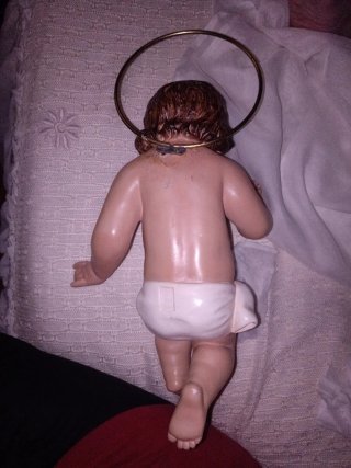 Antigua Figura de Niño Jesús - Estilo Olot