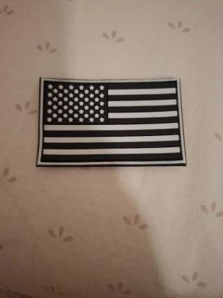 Parche Bandera USA Negra y Blanca