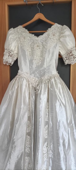 Vestido de Novia Blanco Encaje Perlas