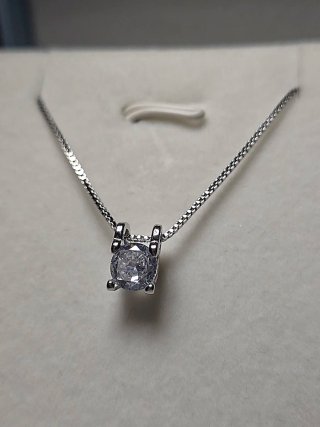 Collana punto luce moissanite 1 ct