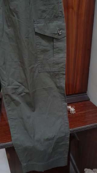 Pantaloni cargo cotone verde militare