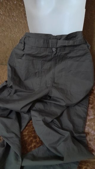 Pantaloni cargo cotone verde militare
