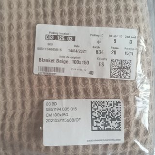 Lote 2 Mantas Gofradas H&M Home Beige