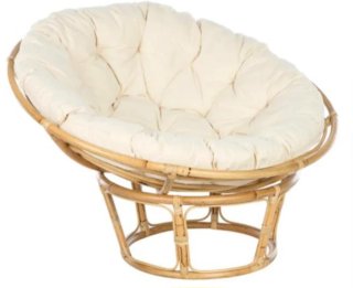 Sillón de ratán marrón sin cojin