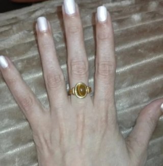 Anillo Ojo de Tigre Dorado Ajustable