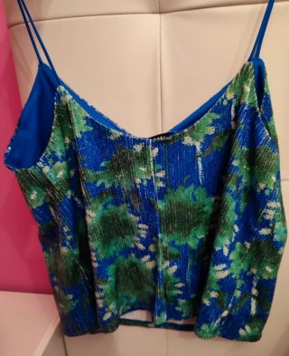 Top lentejuelas Mango floral
