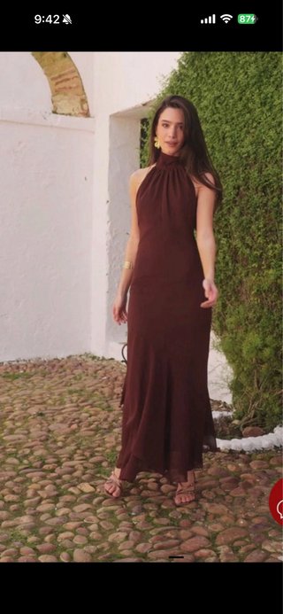 Vestido largo Miphai marrón talla única
