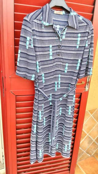 Vestido mujer talla 46 negro y turquesa