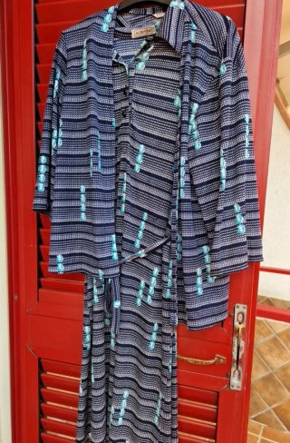 Vestido mujer talla 46 negro y turquesa