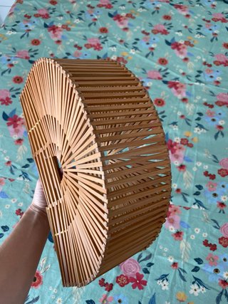 Bolso de bambú/madera marrón