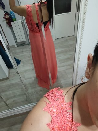 Vestido largo coral para eventos