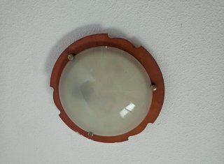 Lámpara de techo marrón y transparente