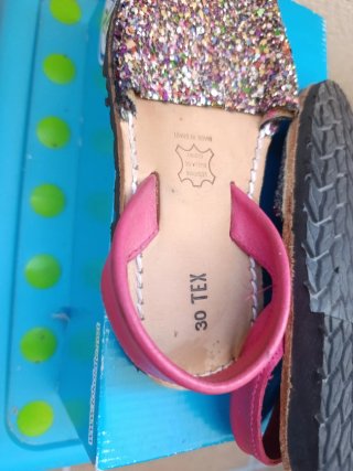Sandalias Menorquinas brillantes niña talla 30