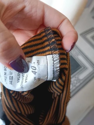 Vestito Tubino Asimmetrico Righe e Nero