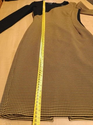 Vestito Tubino Asimmetrico Righe e Nero