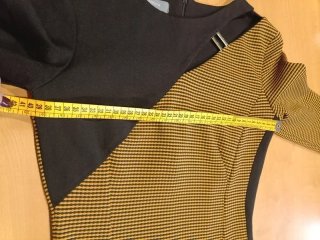 Vestito Tubino Asimmetrico Righe e Nero