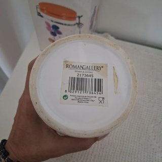 Barattolo ermetico ceramica con decoro floreale
