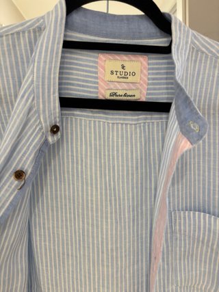 Camisa Studio Sfera cuello mao rayas azul
