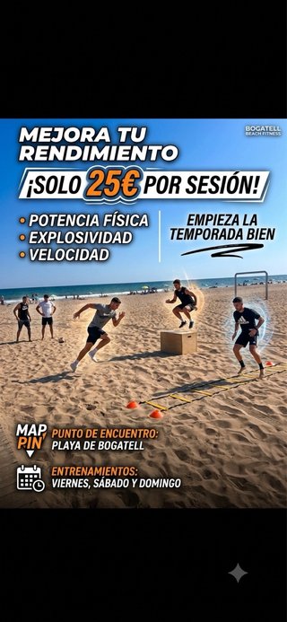 Entrenador de futbol en la playa