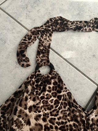 Abito lungo fantasia leopardata