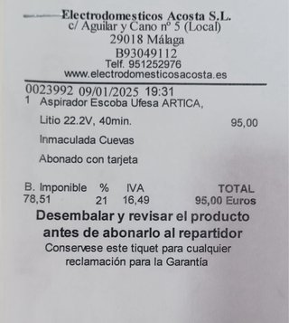 Aspiradora Ufesa sin cable