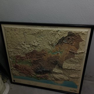 Mapa de provincia de granada en Relieve Vintage
