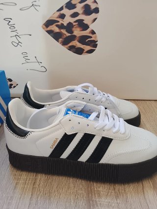 Adidas Samba OG Plataforma Blancas Rayas Negras