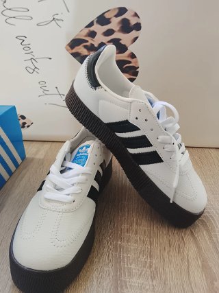 Adidas Samba OG Plataforma Blancas Rayas Negras