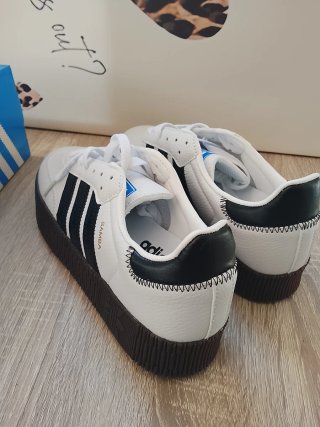 Adidas Samba OG Plataforma Blancas Rayas Negras