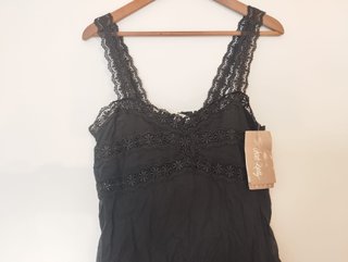 Vestido Largo Puntilla Charo Ruiz Negro (Nuevo)