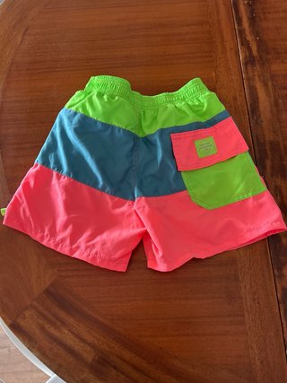 Bañador niño bloques colores fluor. T10