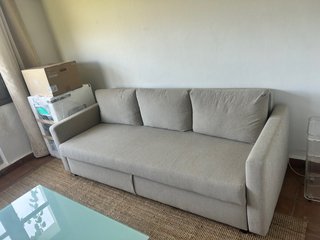 Sofá Cama Beige Tela