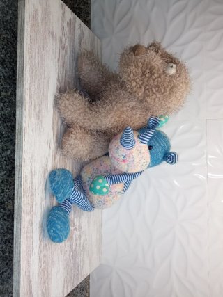 Lote peluches perro y rinoceronte bebé