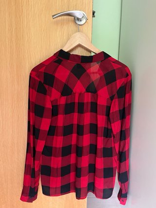 Camisa cuadros Pull&Bear roja y negra