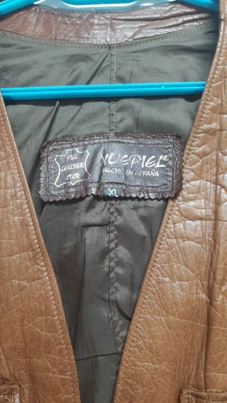 Chaleco motero de Piel Marrón Talla XL