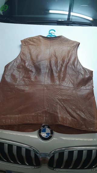 Chaleco motero de Piel Marrón Talla XL