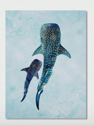 Lienzo Arte Pared Tiburon Ballena 40x60 sin marco