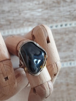 Anillo Alpaca y Onix Ajustable