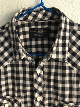 Camisa cuadros Pull&Bear manga corta Talla M