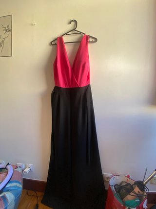 Vestido largo bicolor elegante