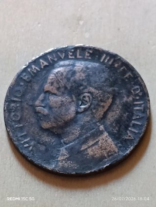 Moneda antigua Italia 5 Centesimi 1913 Bronce