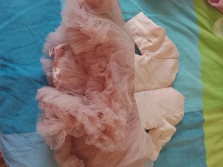 Vestido de fiesta rosa con tul