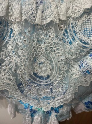 Corpiño de fallera azul y blanco