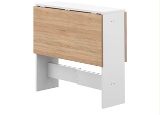 Mesa plegable madera y blanca con 2 sillas