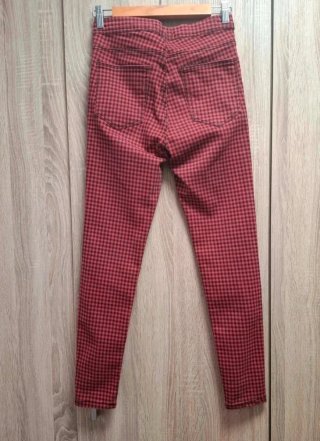 Pantalón elástico punk cuadros Bershka pitillo 36