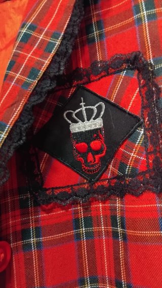 Chaqueta de cuadros roja y verde
