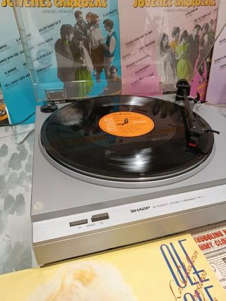 Tocadiscos Sharp y altavoces Cerwin Vega