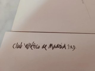 Postales Atlético de Madrid Firmadas